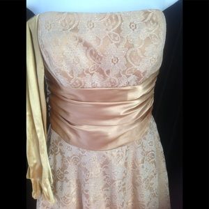 Ball Prom Long Gown Dress Masquerade 5/6 Gold